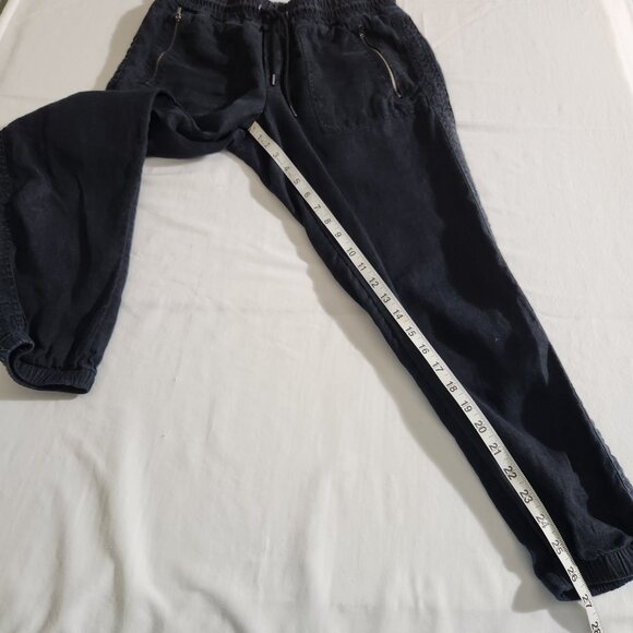 Athleta Cabo Women's Size 4 Black Linen Drawstring Elastic Waist Jogger #530642 - Picture 14 of 16